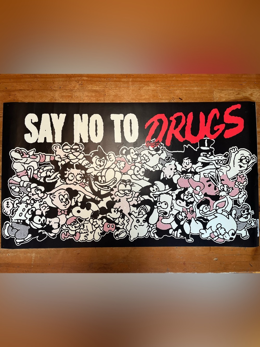 Vintage "Say No To Drugs" Pop Art 90’s Cartoon Character Poster Mordillo style